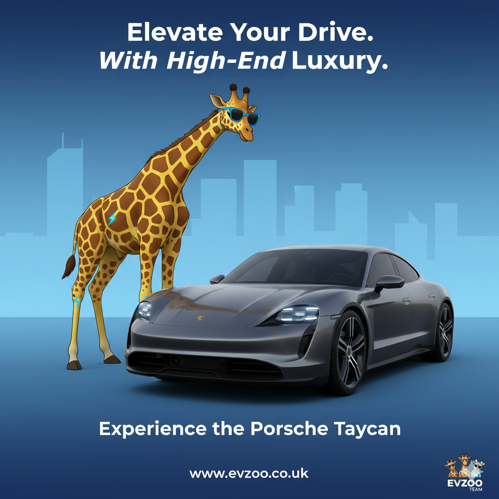 Geo the Giraffe — Elevate Your Drive. Experience the Porsche Taycan